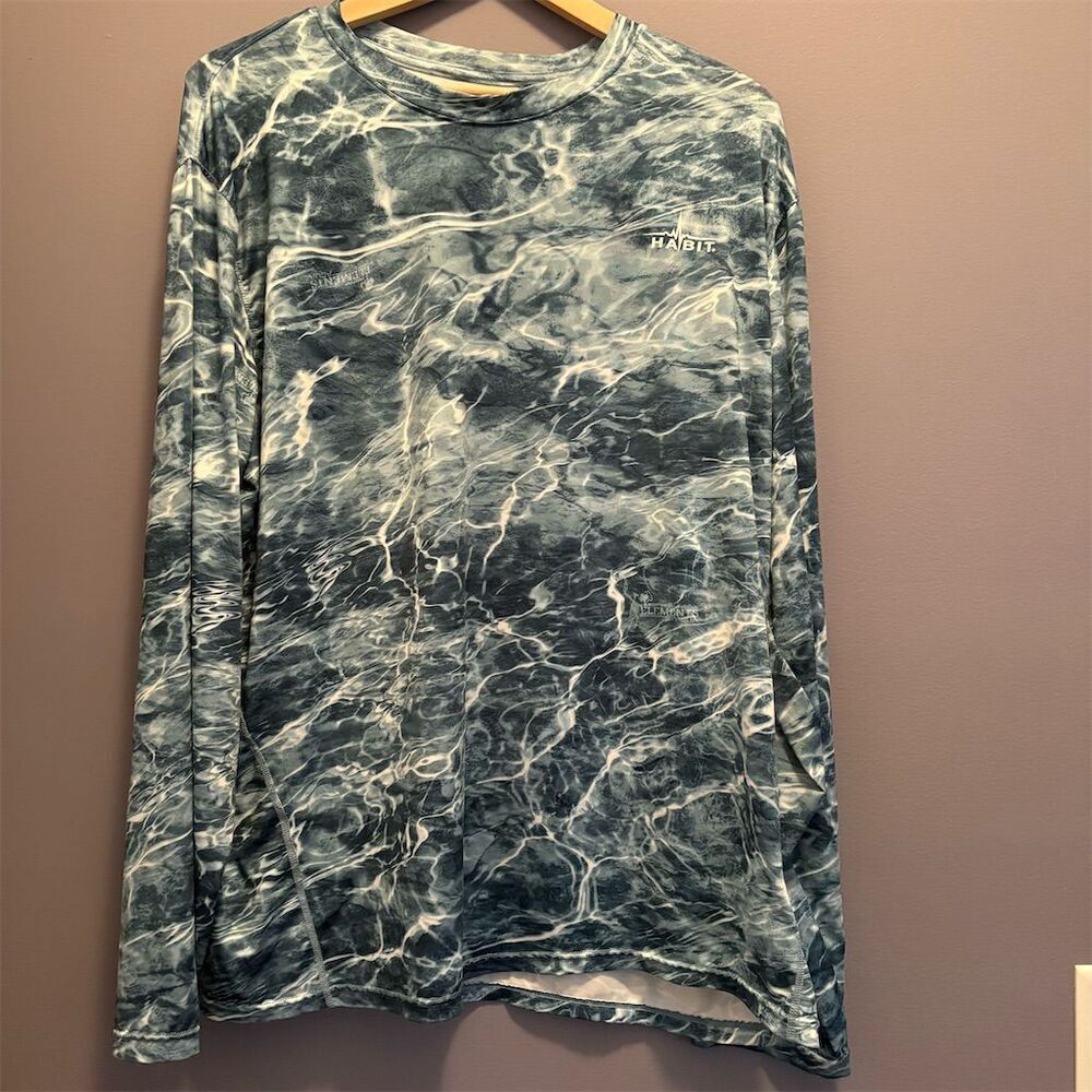 Mossy Oak Men's XL Green Rash Guard Swim Shirt UPF 40+ Long Sleeve